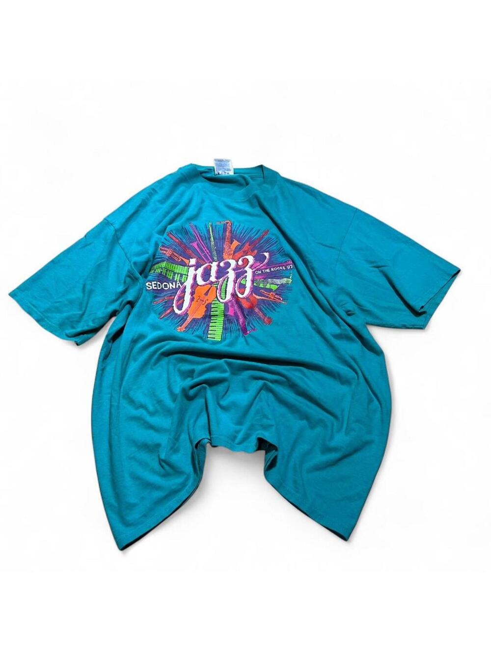 90s Sedona Jazz Festival Blue Cotton T-Shirt Size XL
